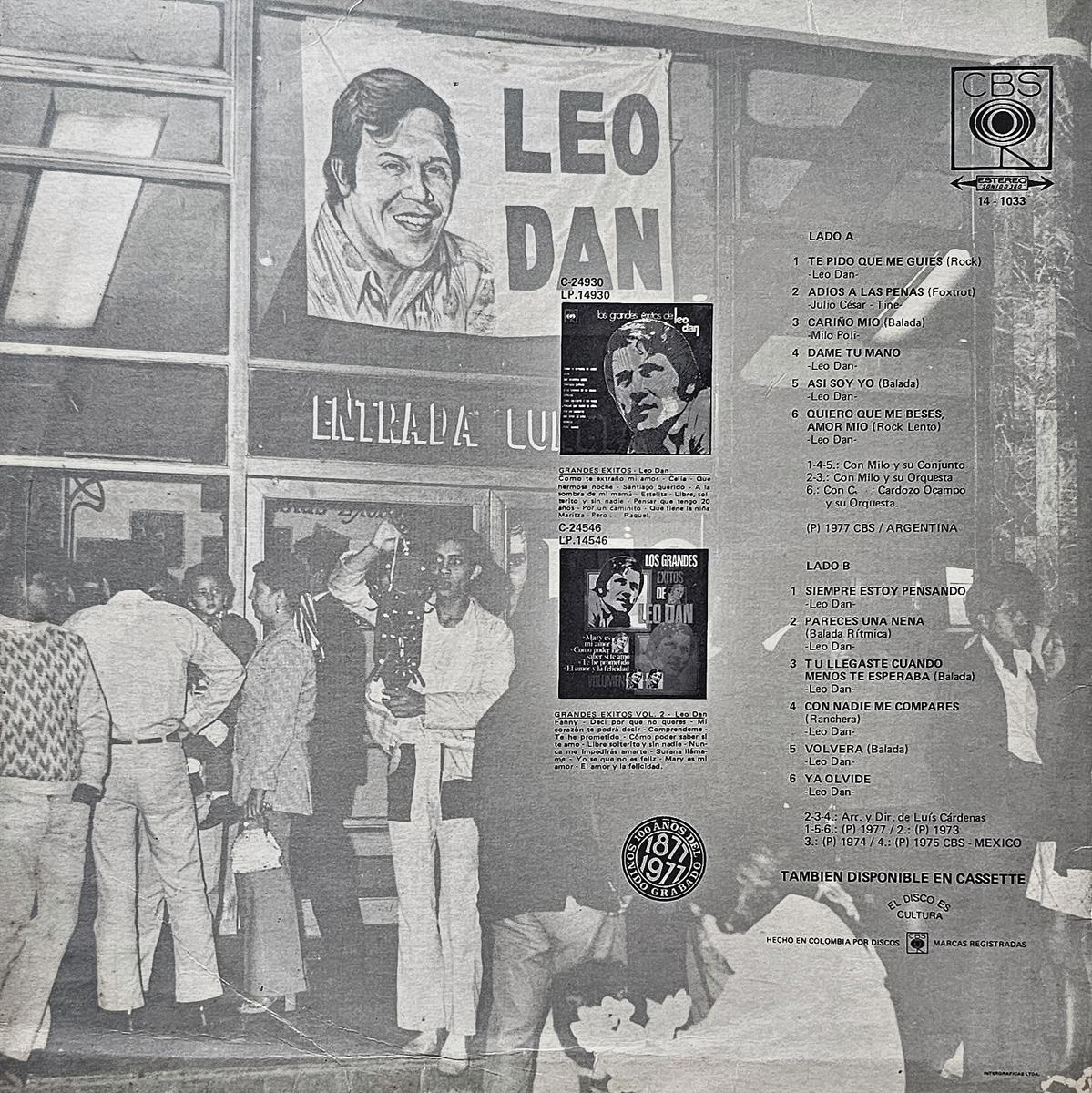 Contraportada - Leo Dan - Grandes Éxitos  Vol 3