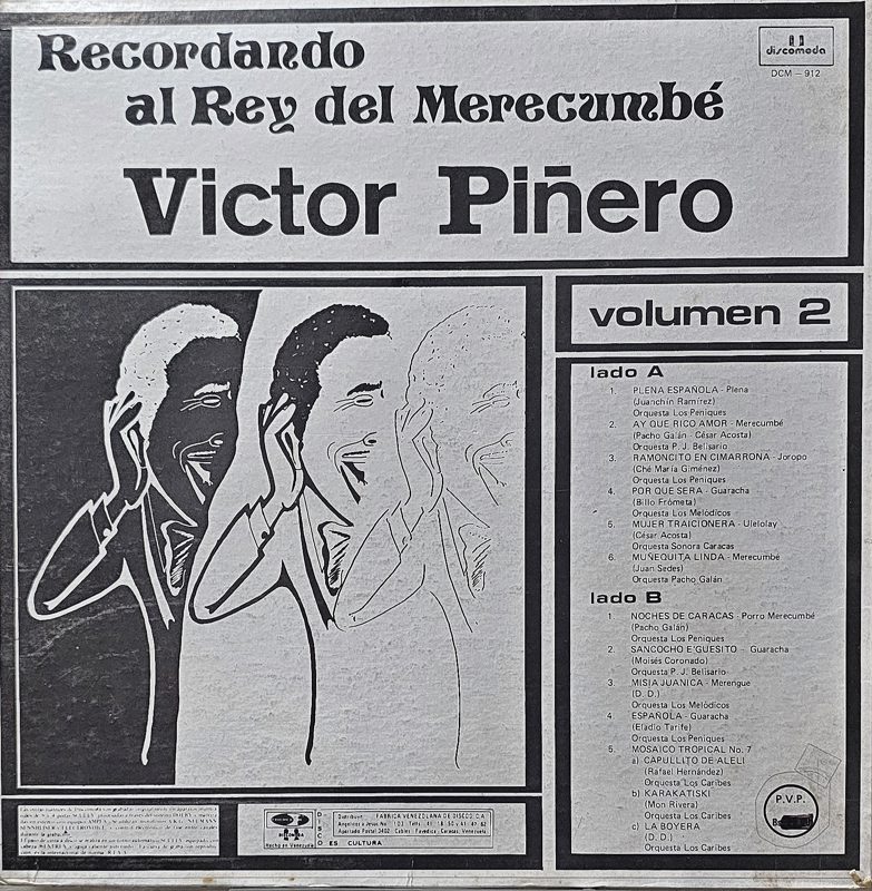 Contraportada - Vítor Piñero - Recordando al rey del merecumbé Víctor Piñero