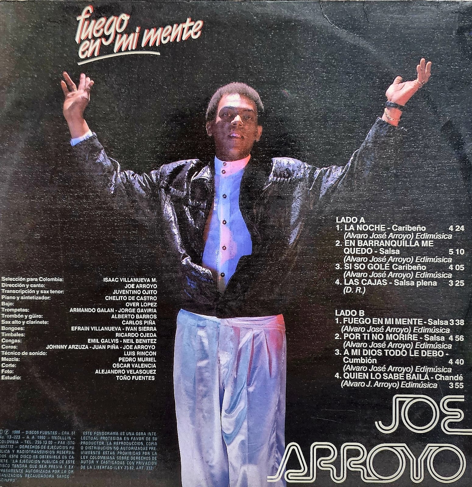 Contraportada - Joe Arroyo y la Verdad - Fuego en mi mente