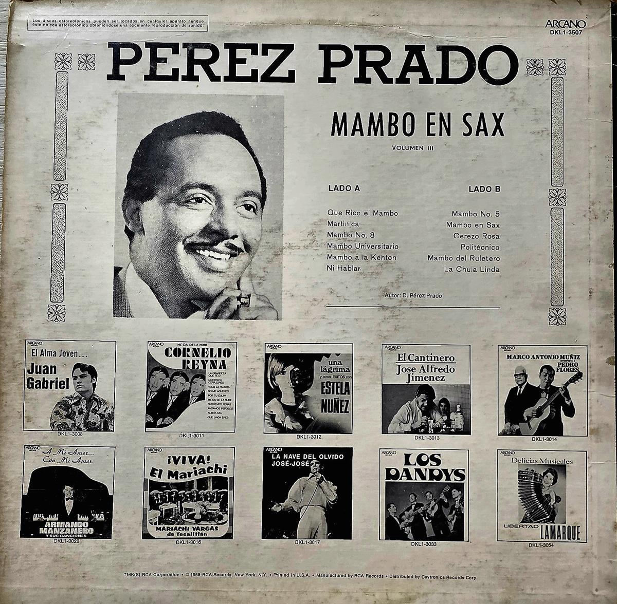 Contraportada - Pérez Prado - Mambo en Sax